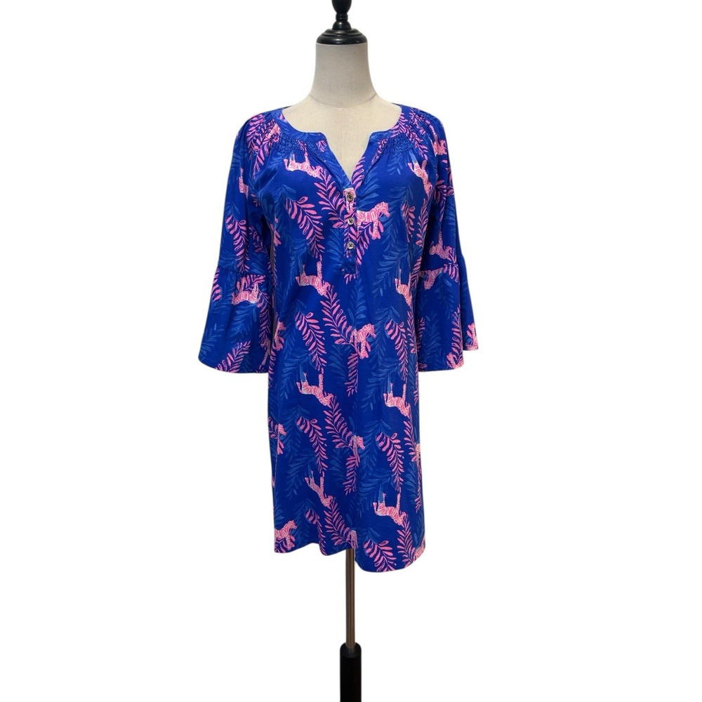 Lilly Pulitzer Royal Blue & Pink Printed Mini Dress